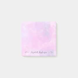 Pretty pink feminine watercolor custom name sticky post-it block