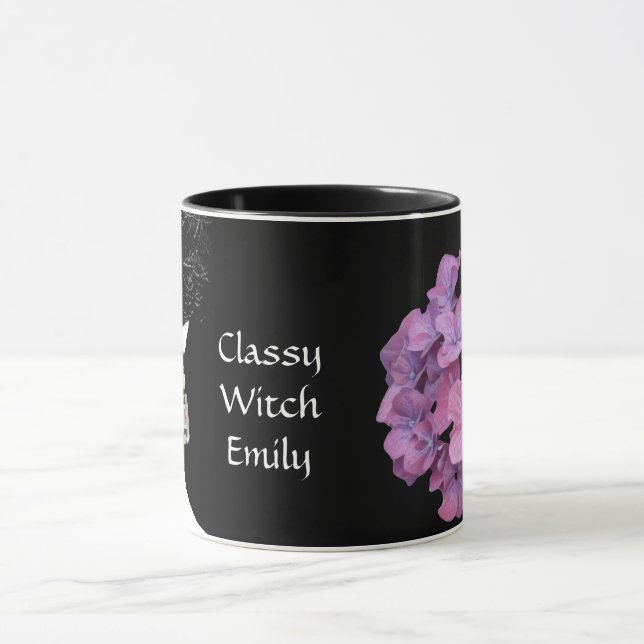 Pretty pink floral fashion girl face femme mug mugg (Center)