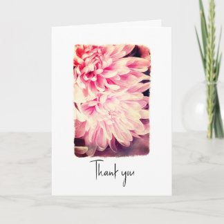 Pretty Pink Flower Petals Thank You custom card  Tack Kort