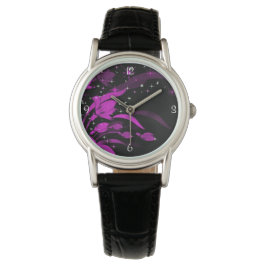 Pretty Pink Flowers Starbursts Sparkle Armbandsur