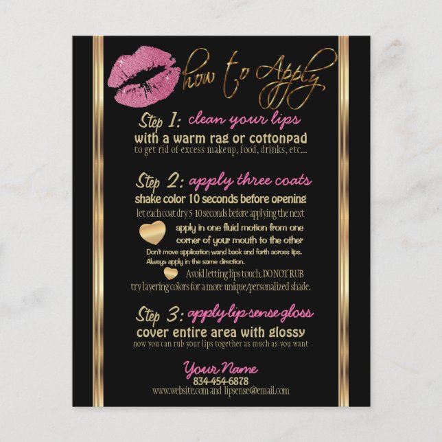 Pretty Pink Glitter Lapp Instruktioner Flygblad (Framsidan)