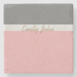 Pretty Pink & Grey Stone Coaster Stenunderlägg