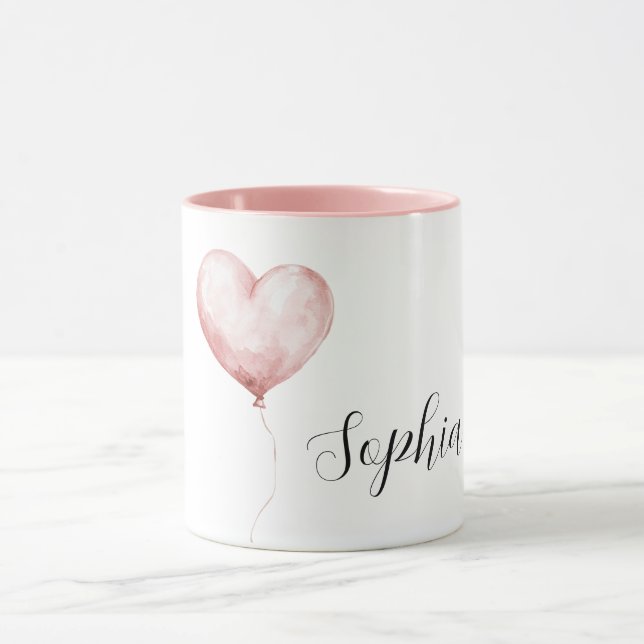 Pretty Pink Heart Balloon Mugg (Center)
