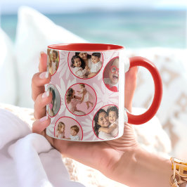 Pretty pink & Red Floral Photo Mug Mugg