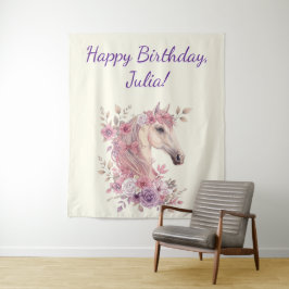 Pretty Ponies and Petals Horse Birthday Banner