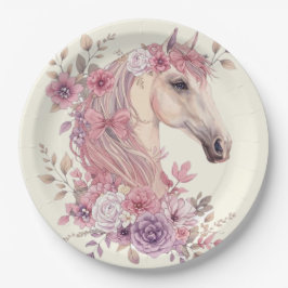 Pretty Ponies and Petals Horse Party Plate – 9”