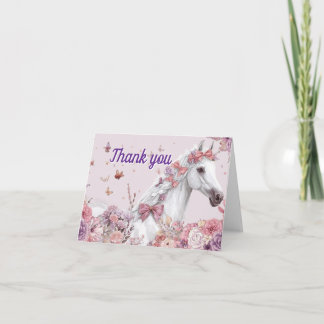 Pretty Ponies and Petals Horse Thank You Cards Tack Kort