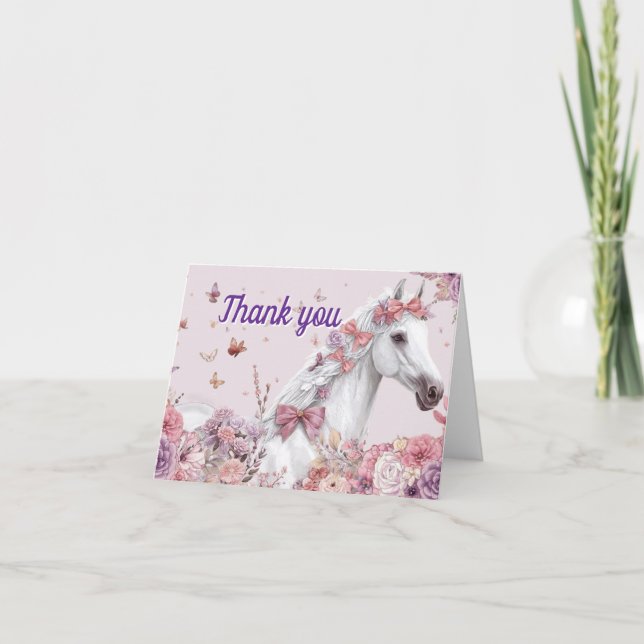 Pretty Ponies and Petals Horse Thank You Cards Tack Kort (Framsida)