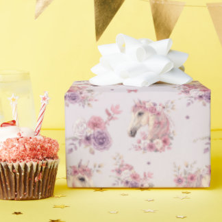 Pretty Ponies and Petals Horse Wrapping Paper Presentpapper