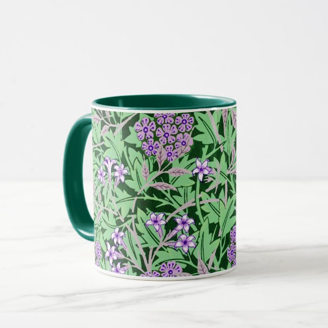 Pretty Purple Floral Pattern Mugg (Framsida vänster)