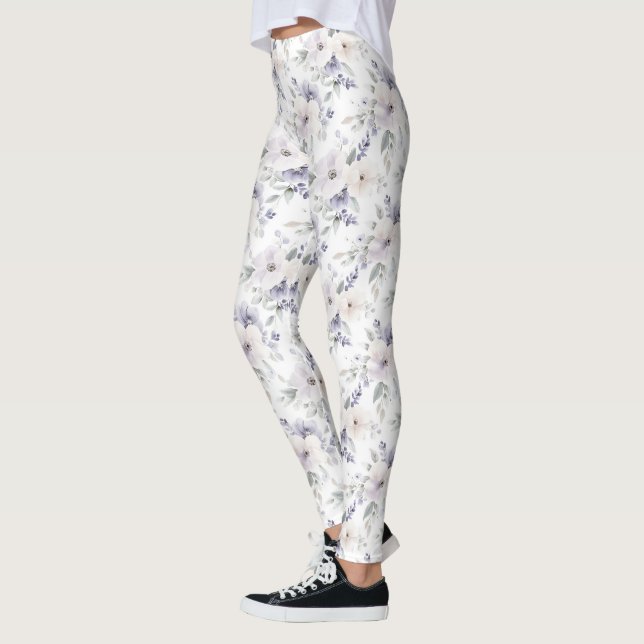 Pretty Purple Flowers   Leggings (Vänster)