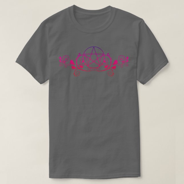 Pretty Rainbow Pentacle design Pagan Wiccan Cheeky T Shirt (Design framsida)