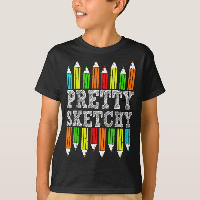 Pretty Sketchy Artist Drawing Humor Sketching Colo T Shirt (Framsida)