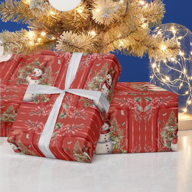 Pretty Snowman Elegant Christmas Gift  Presentpapper (Helgdagar)