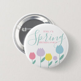Pretty Spring Tulips Pastel Floral Birthday Party Knapp