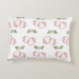 Pretty strawberry pattern Nursery decor Cute Prydnadskudde