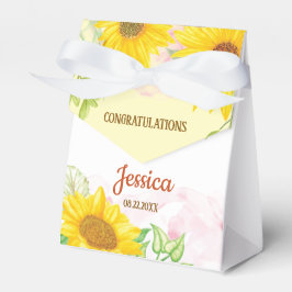 Pretty Sunflower Baby Shower  3"w x 1.5"l x 3.25"h Presentaskar