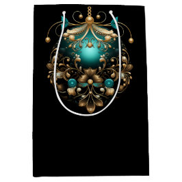 PRETTY TEAL AND GOLD CHRISTMAS ORNAMENTS