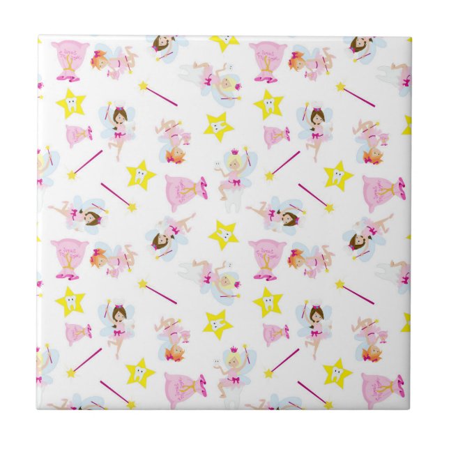 Pretty Tooth Fairy Magic Wand White Teeth Kakelplatta (Framsidan)