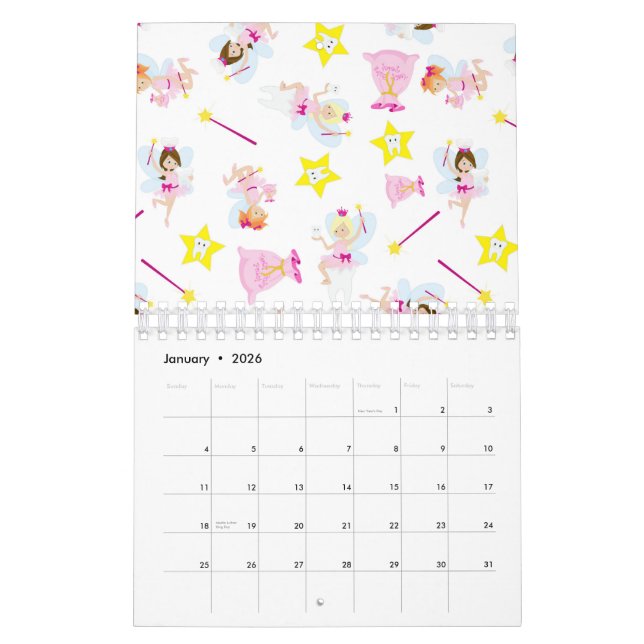Pretty Tooth Fairy Magic Wand White Teeth Kalender (Jan 2026)