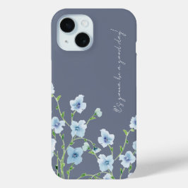 Pretty Watercolor Blue Floral 
