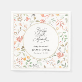 Pretty Watercolor Wildflower Baby Shower  Pappersservett