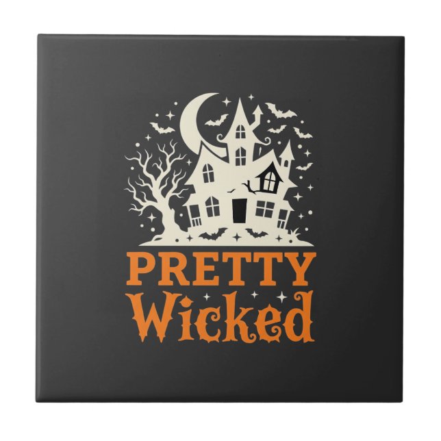 Pretty Wicked Halloween Spökhus_1 Kakelplatta (Framsidan)