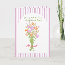 Pretty Wildflower Happy 18th Birthday for Sister  Kort