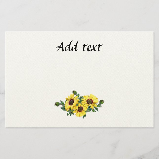 Pretty Yellow Sunflower Arrangement template Brevpapper (Framsida)