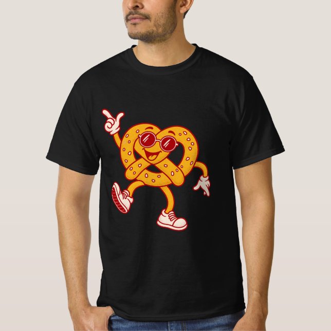 Pretzel-dans – Rollig grafisk t-shirt (Framsida)