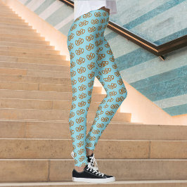 Pretzel för Dubbla av ljus på Blek Blue eller någo Leggings