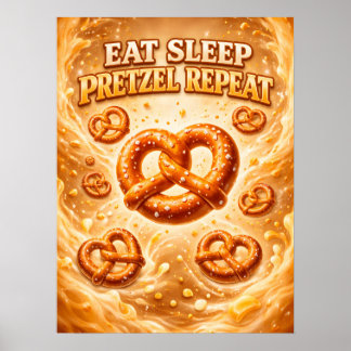 Pretzel Golden Twist Snack Känsla Poster