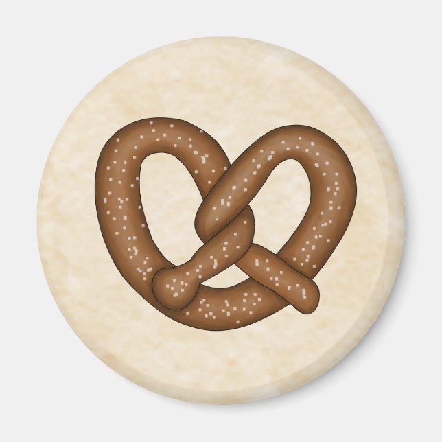 Pretzel med Beige Bkgd Magnet (Framsidan)