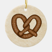 Pretzel med Beige Bkgd Ornament