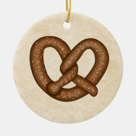 Pretzel med Beige Bkgd Ornament
