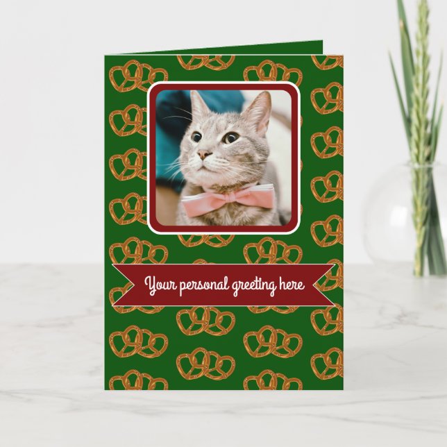 Pretzel mönster helgdag önskemål - din bild och te kort (Framsida)