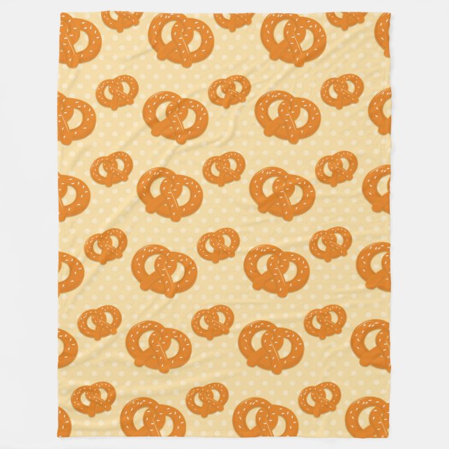 Pretzel Mönster | Roligt- och snabbdesign Fleecefilt (Framsidan)