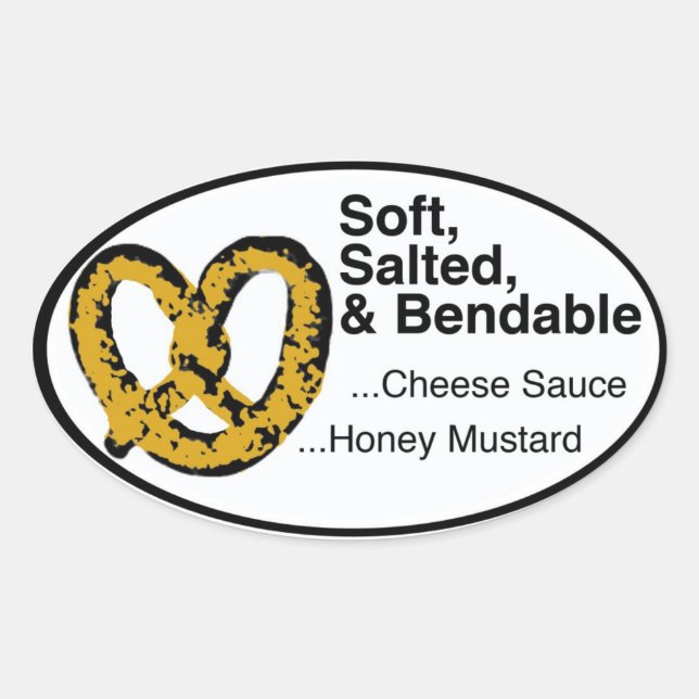 Pretzel! Ovalt Klistermärke (Framsida)