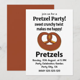 Pretzel Sweet Crunchy Twist gör mig Lycklig Pretze Inbjudningar