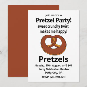 Pretzel Sweet Crunchy Twist gör mig Lycklig Pretze Inbjudningar