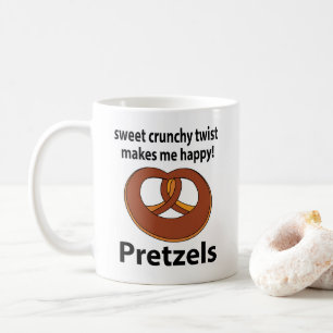 Pretzel Sweet Crunchy Twist gör mig Lycklig Pretze Kaffemugg