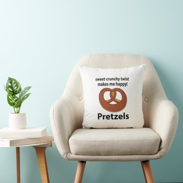 Pretzel Sweet Crunchy Twist gör mig Lycklig Pretze Kudde (Stol)