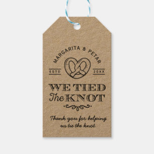 Pretzel vi binder Knot Tack Rustic Presentetikett