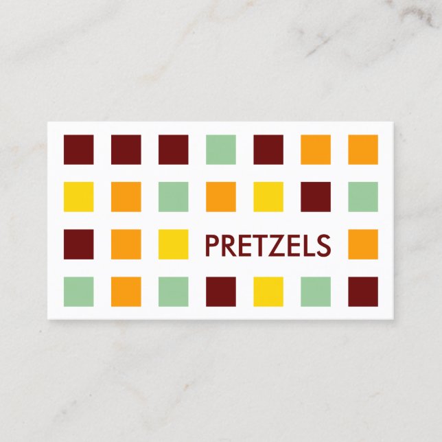 PRETZELS (modets kvadrater) Visitkort (Framsida)