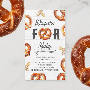 Pretzels & Nappar Baby Shower Diaper Raffle Tilläggskort