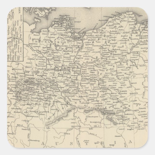 Preussen 6 fyrkantigt klistermärke (Framsida)