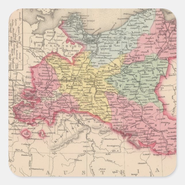 Preussen 7 fyrkantigt klistermärke (Framsida)