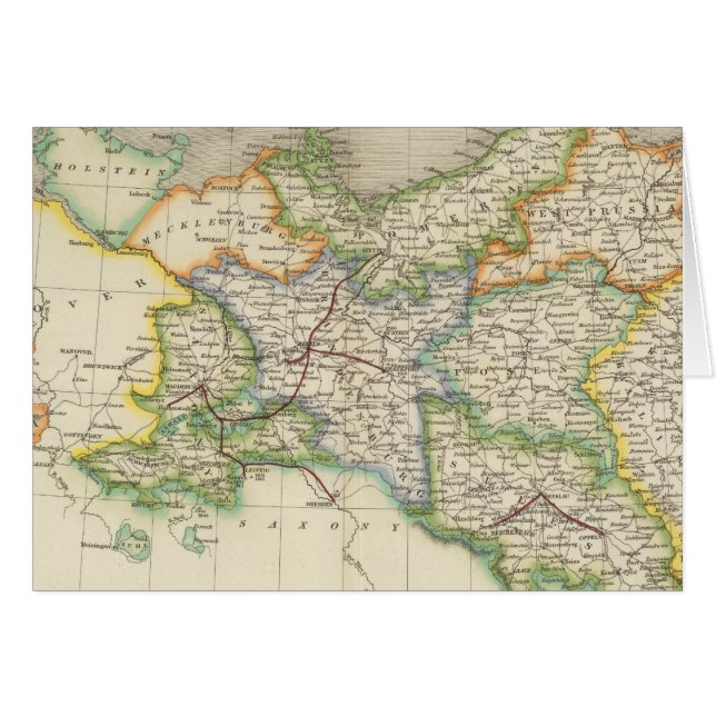 Preussen och Polen Hälsningskort (Framsidan Horizontal)