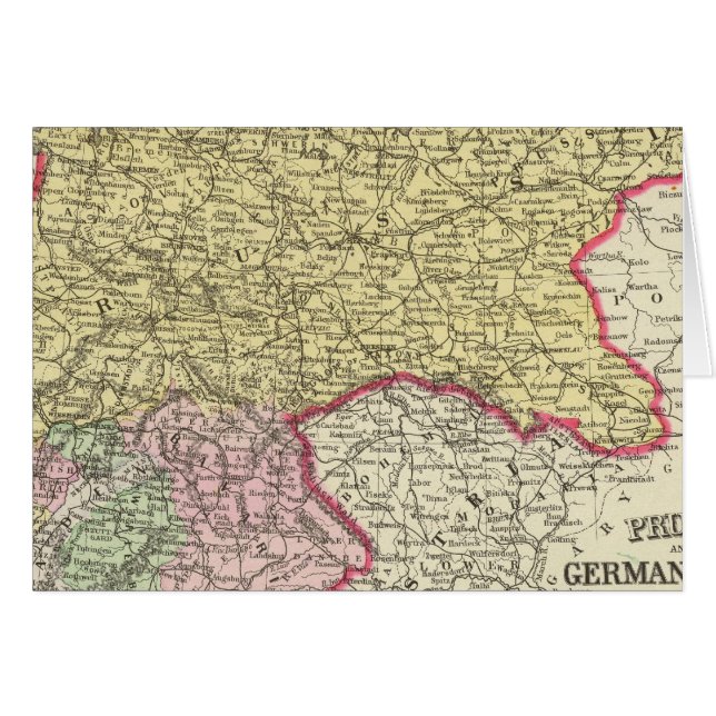 Preussen, tyska Stater Hälsningskort (Framsidan Horizontal)