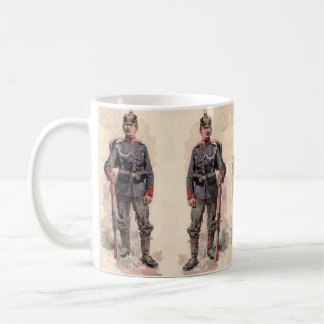 Preussisk kejsarlig tysk soldat i uniform kaffemugg